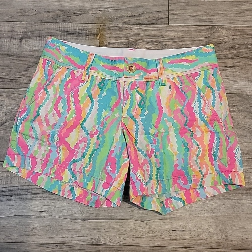 Lilly Pulitzer Shorts Womens 0 Multicolor The Callahan Shorts 5" Inseam 19277 - Picture 2 of 12